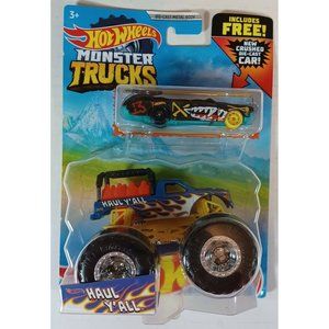Hot Wheels - Monster Trucks Haul Y'All And Crushed Wagon - Flat Iron, 2020, New